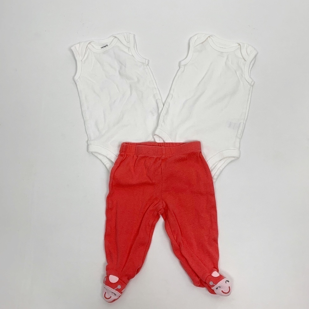 Lot Of 3 Baby Girl Clothes Items (0-3 Months)